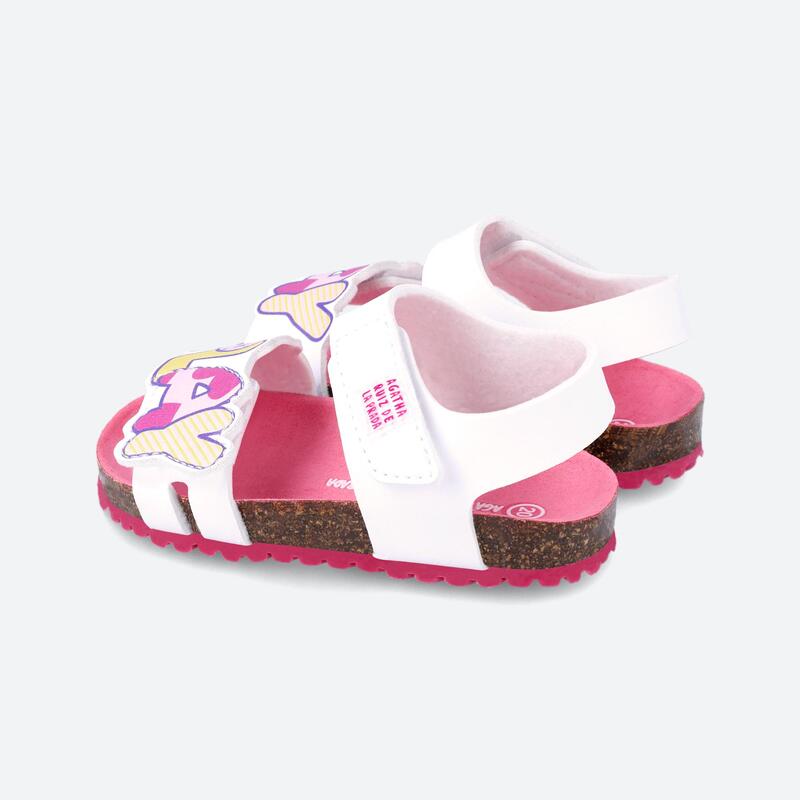 Sandalias Niña Agatha Ruiz De La Prada 242935B Blancas con Cierre Adherente