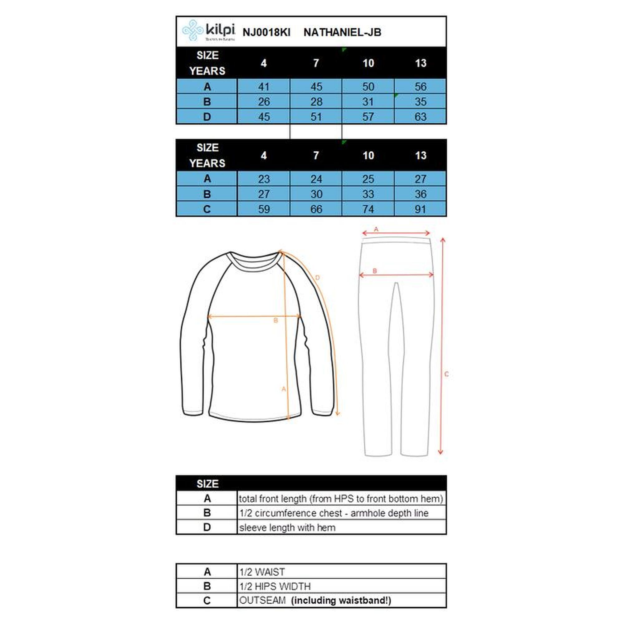 Set ropa interior térmica | camiseta + pantalón | NATHANIEL-JB niños KILPI Azul