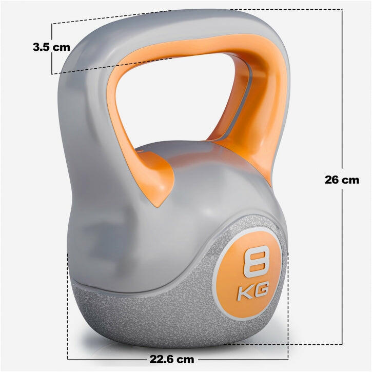 KETTLBELLS REVETEMENT EN PLASTIQUE | FITNESS ET MUSCULATION | LOT DE 3,6 ET 8KG