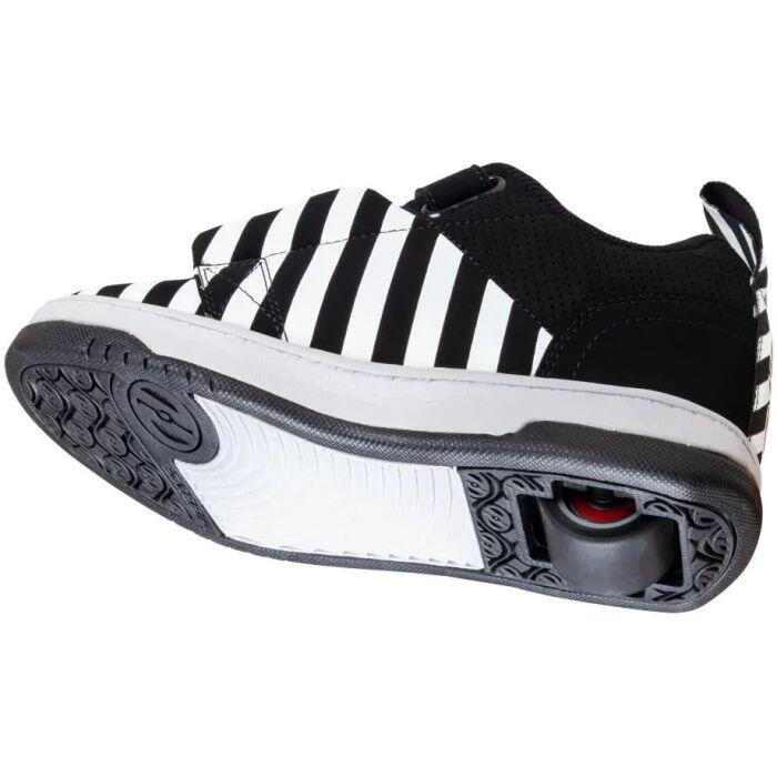 Rift Black/White/Stripe Kids Heely Shoe 3/4