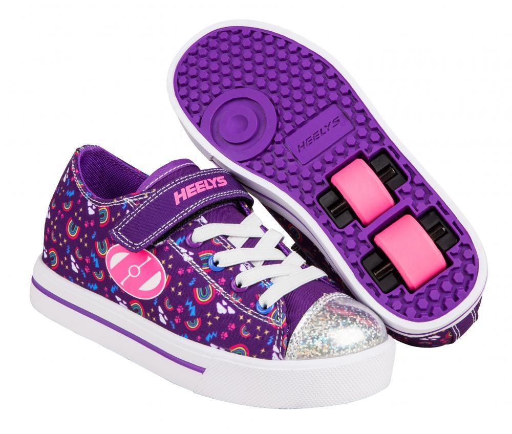 HEELYS Snazzy Purple/Multi Rainbow Kids Heely X2 Shoe