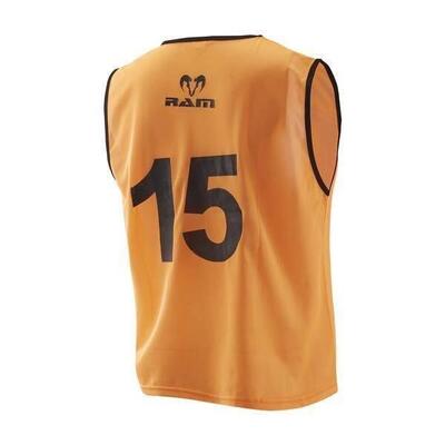 Training hesjes - genummerd - met oranje - 15 stuks - m