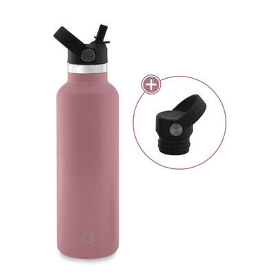 Go waterfles rvs okergeel 710 ml - dop met rietje