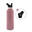 GO eco waterfles RVS roze 710 ml - extra dop met rietje