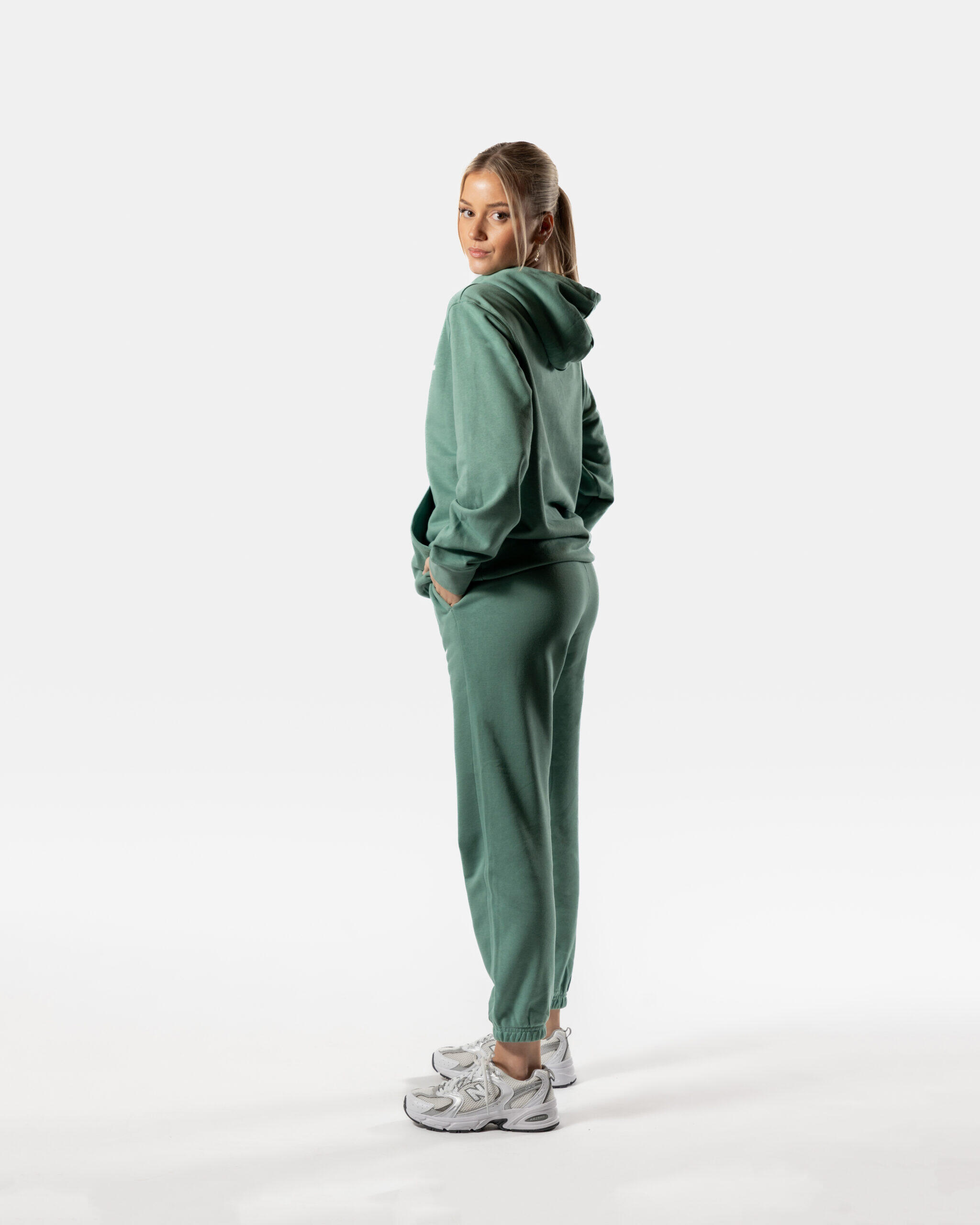 365 Felpa con Cappuccio Oversize Fitness Donna - Verde Crepuscolo - AW Active 6/6