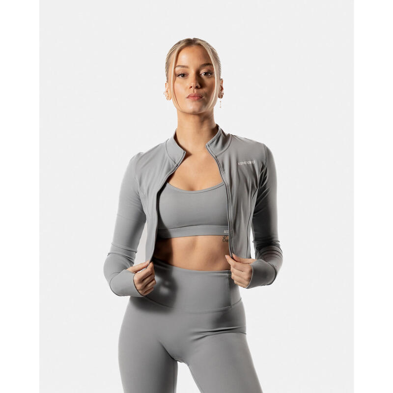 LuxForm Maglia a Maniche Lunghe Fitness Donna Grigio - AW Active