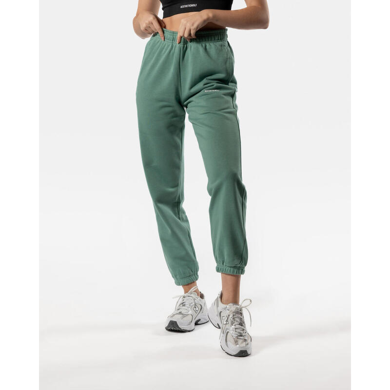 Calças Jogging Bottoms Fitness Mulheres – Verde Crepúsculo – AW Active