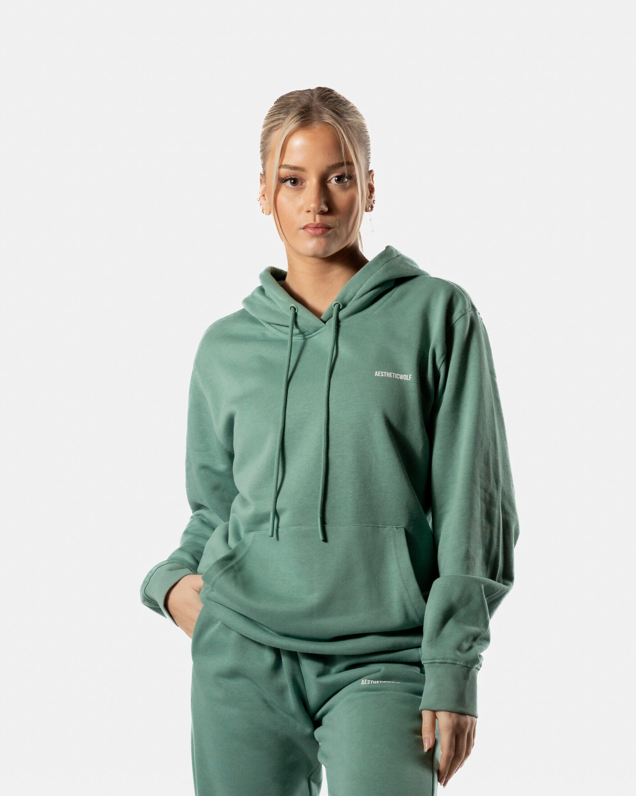 AESTHETIC WOLF 365 Oversized Hoodie Fitness Dames - Dusk Groen - AW Active