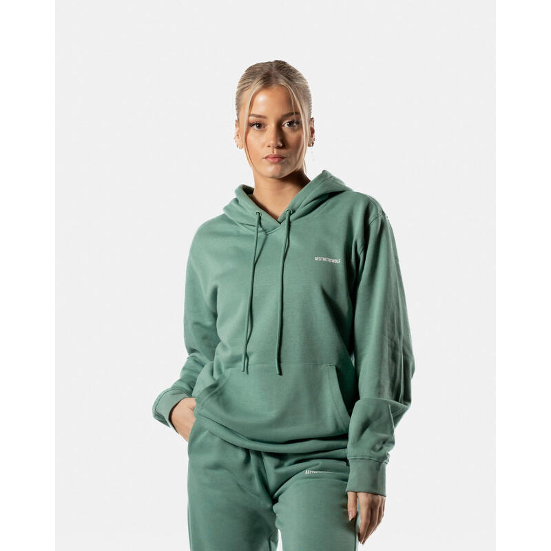 365 Felpa con Cappuccio Oversize Fitness Donna - Verde Crepuscolo - AW Active