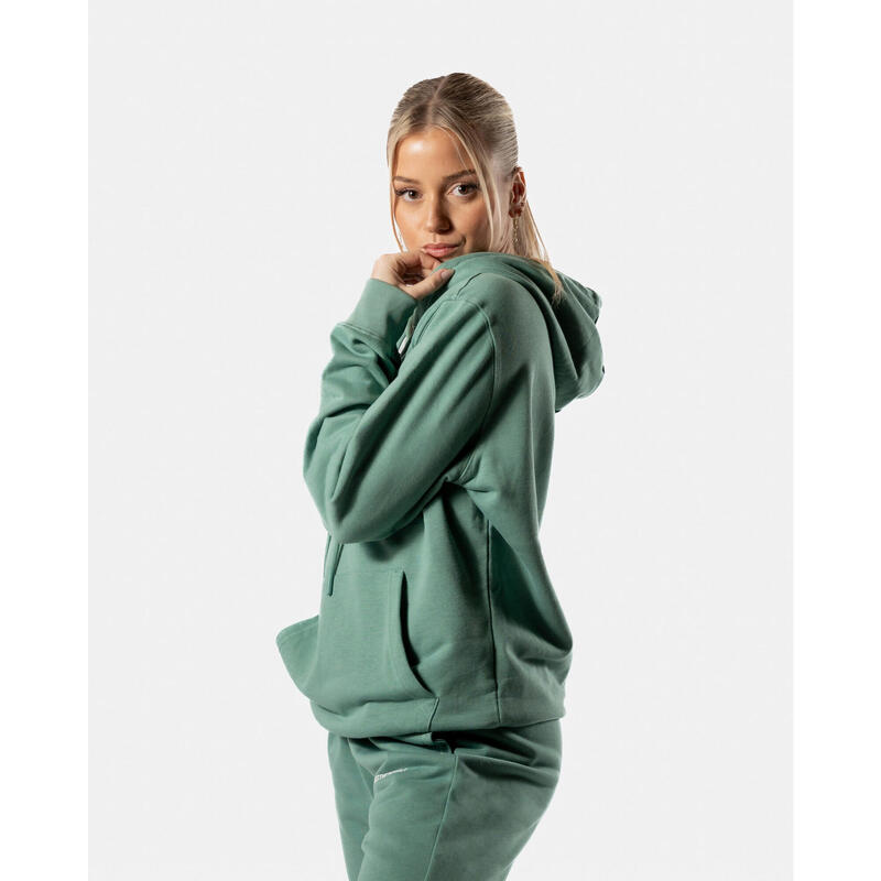 365 Felpa con Cappuccio Oversize Fitness Donna - Verde Crepuscolo - AW Active