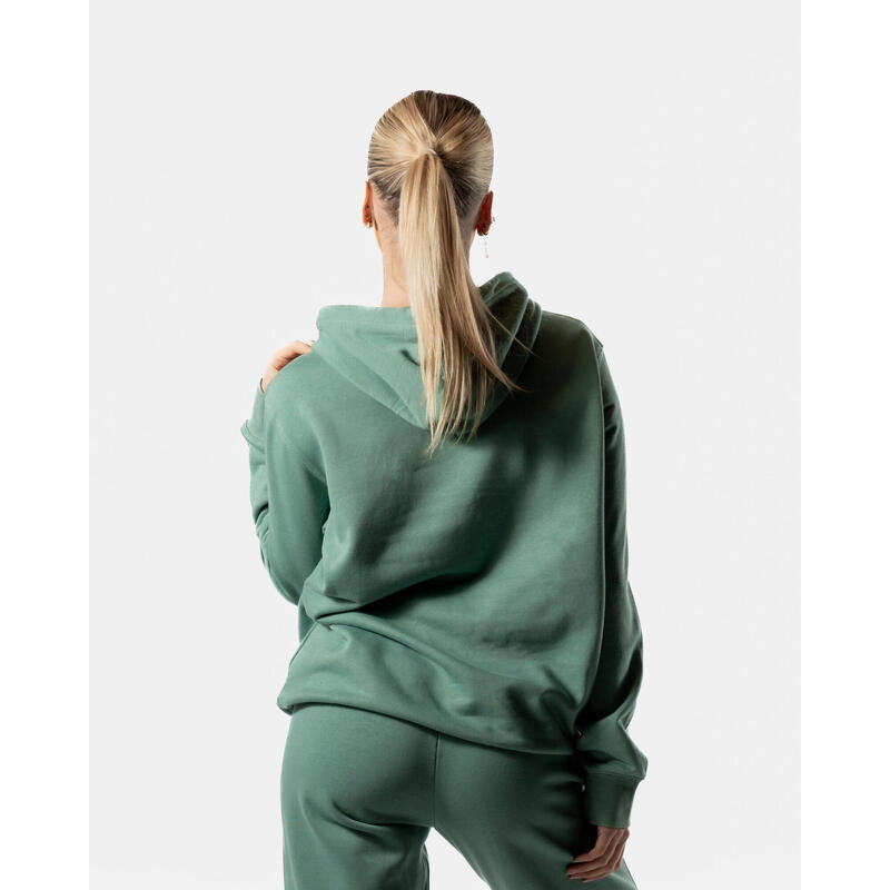 365 Felpa con Cappuccio Oversize Fitness Donna - Verde Crepuscolo - AW Active