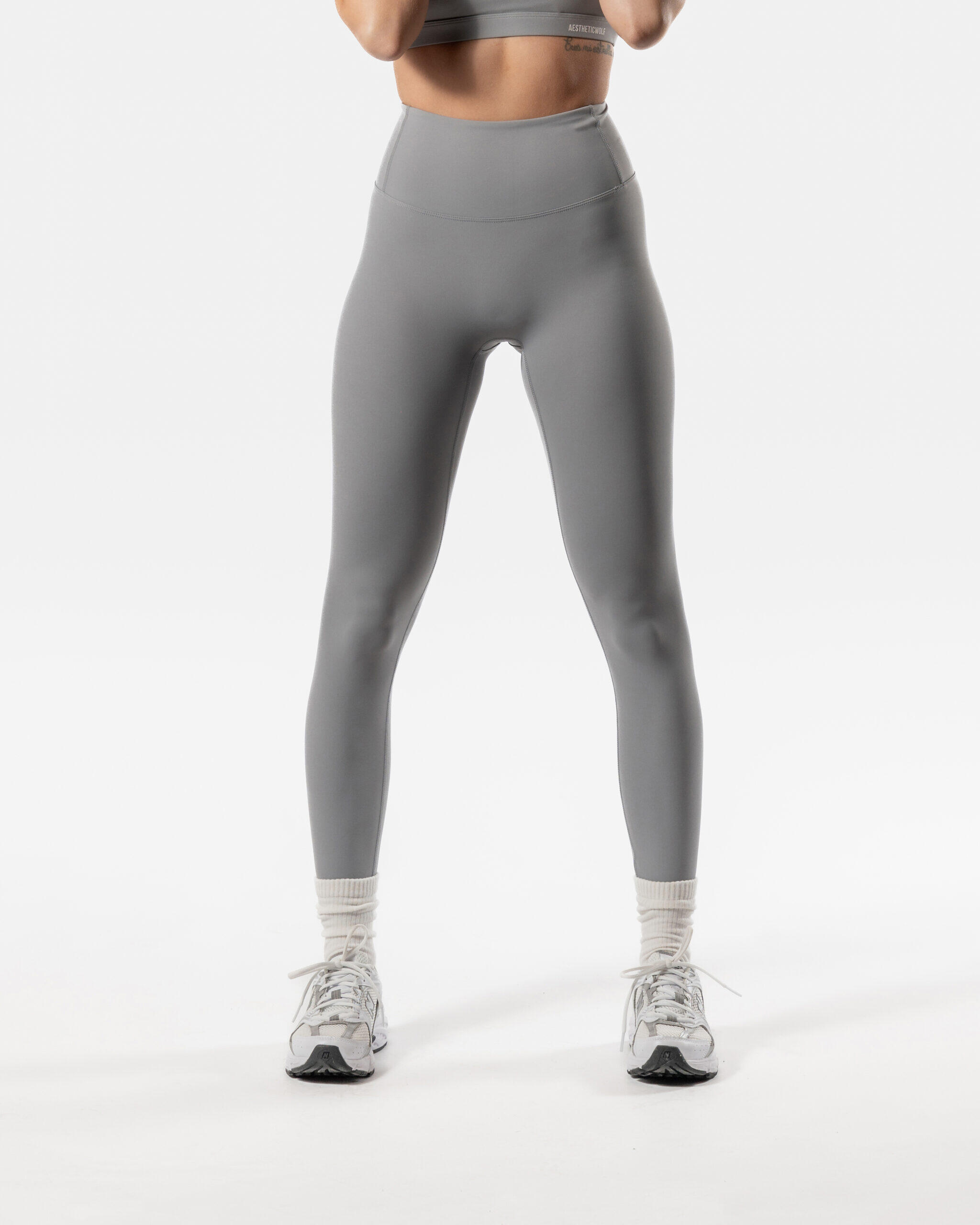 Dames LuxForm® legging met hoge taille voor fitness en pilates grijs 4/6