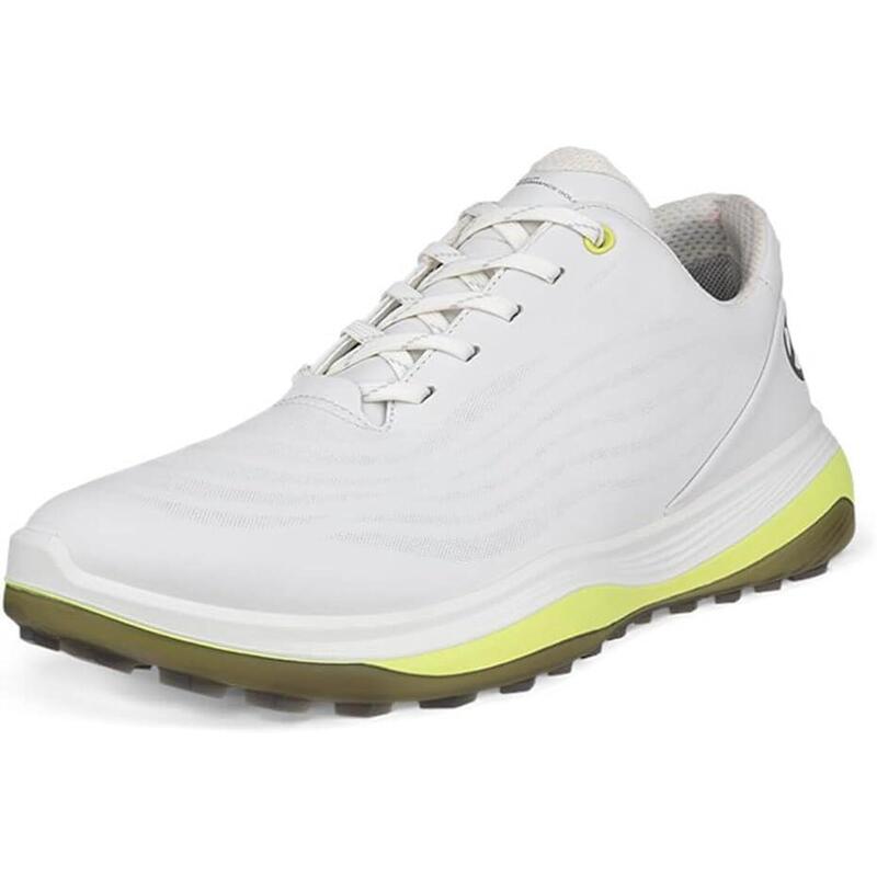 Ecco Golf LT1 Calçado de Golfe para Homem, Couro Impermeávels, Branco