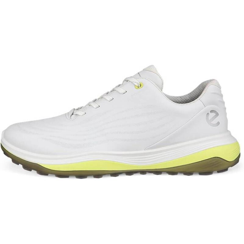 Ecco Golf LT1 Zapato de Golf para Hombre, Cuero Impermeables, Blanco