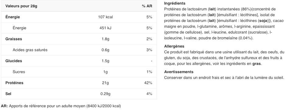 Whey concentrée - 100% Pure Whey - Chocolat à la Noix de Coco 2/3