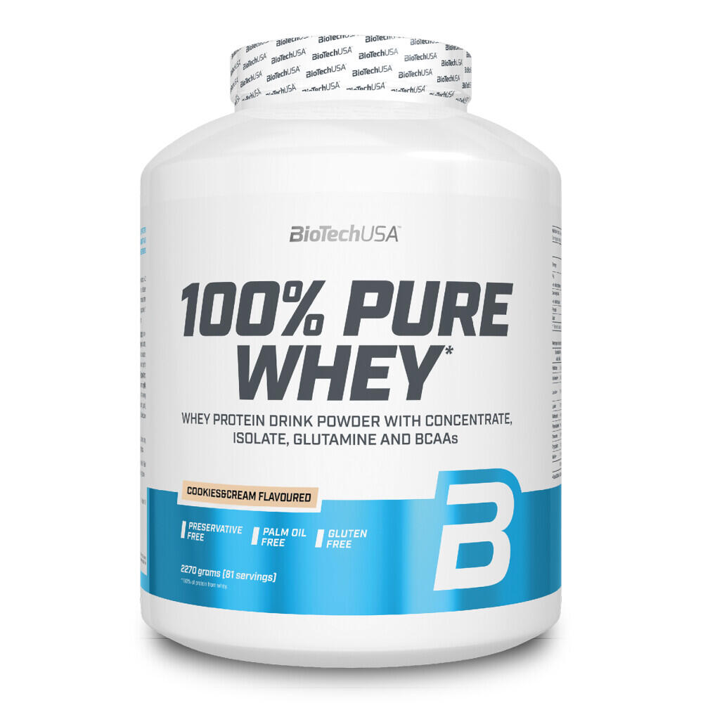 BIOTECHUSA Wei-eiwit - 100% Pure Wei (2,27kg) - Koekjes & Crème
