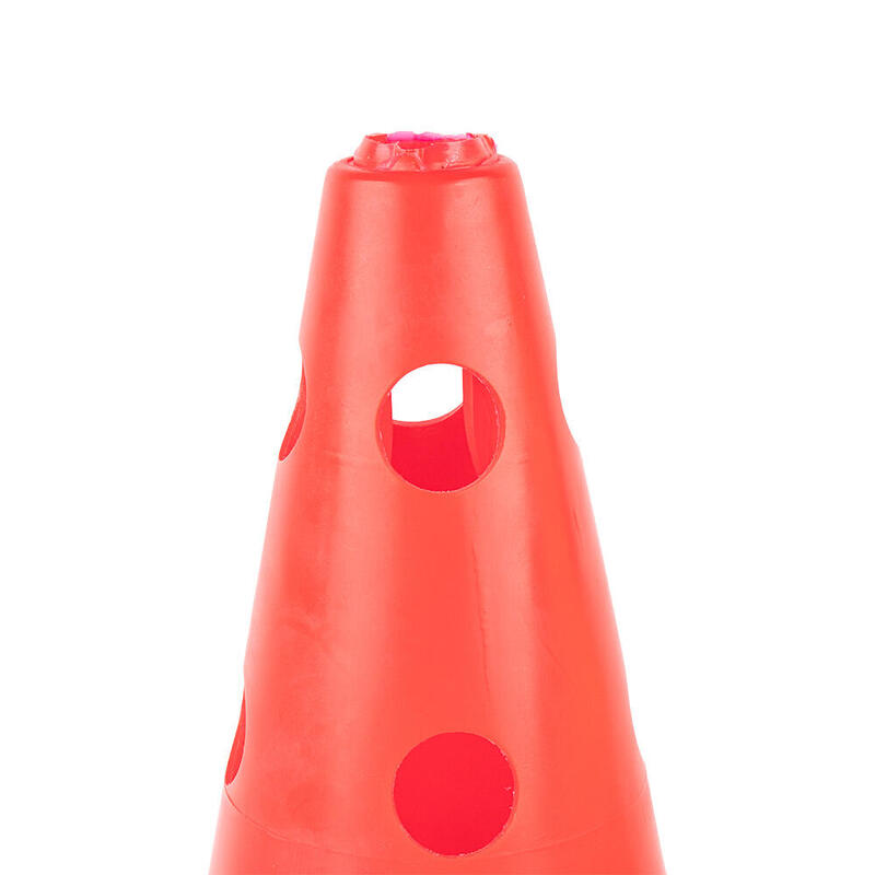 CONE PERFURADO TRIANGULAR (35cm - VERMELHO)