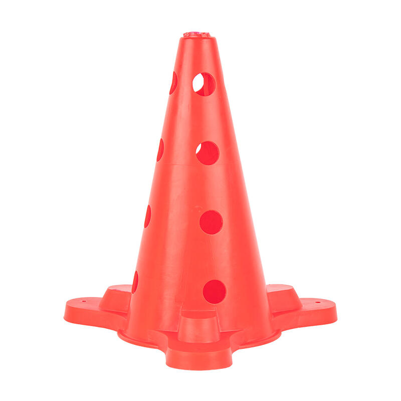 CONE PERFURADO TRIANGULAR (35cm - VERMELHO)