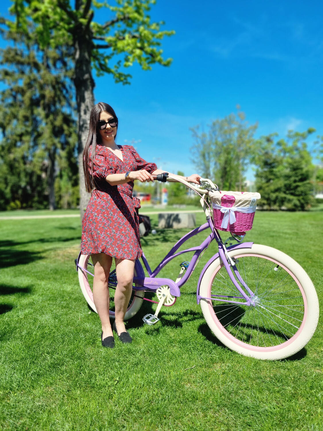 Rower beach cruiser miejski damski Violet 4/4