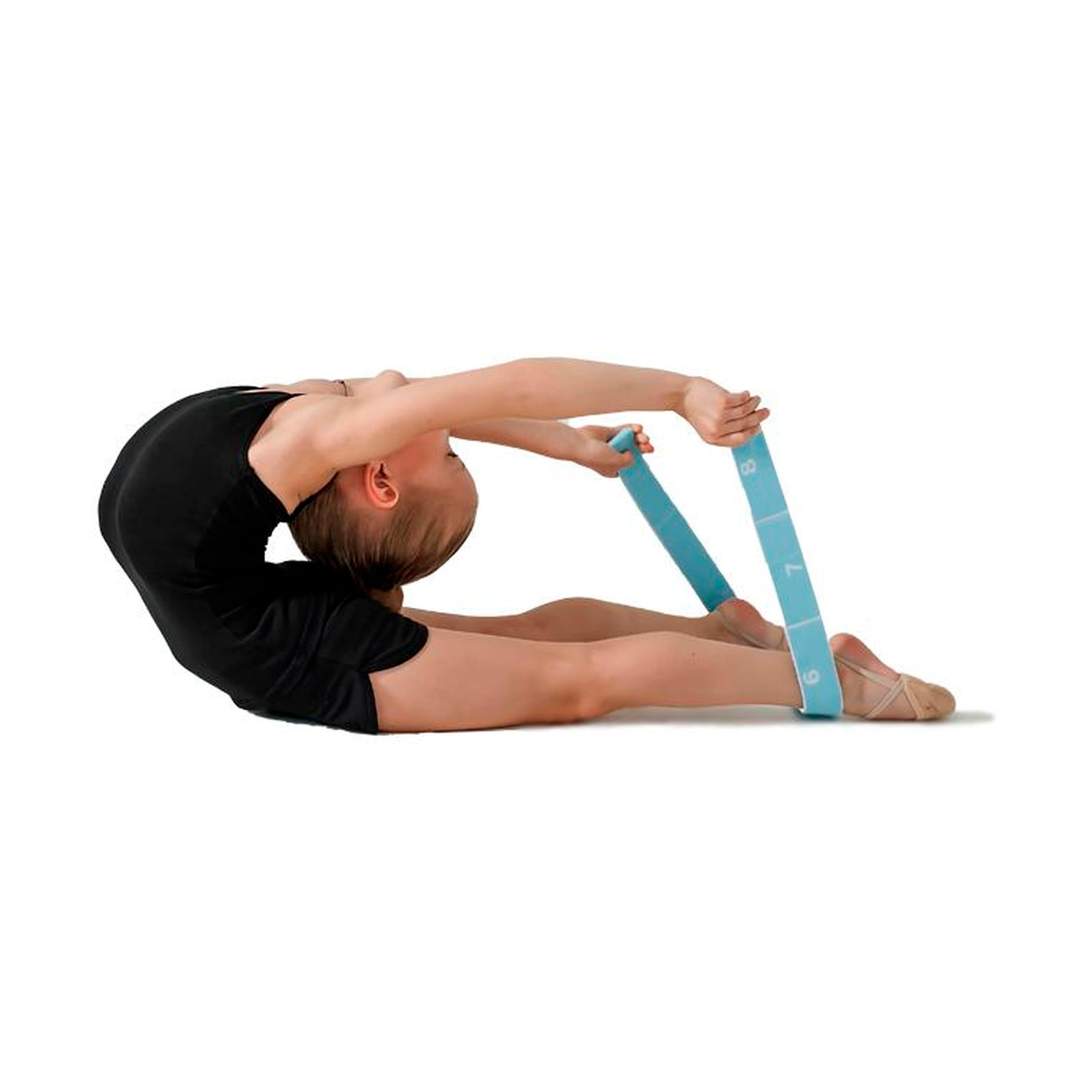Bande élastique Fitness Avec 12 Poignées - 127x4 Cm, Jaune - Pour étirements, Yoga, Pilates, Aquagym - 6