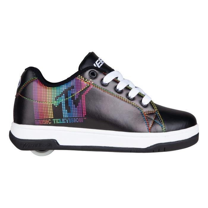 Split MTV Black/White/Rainbow Heely Shoe 2/4
