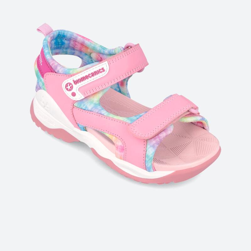 Sandalias Niños Biomecanics 242284B Rosas Doble Cierre Adherente