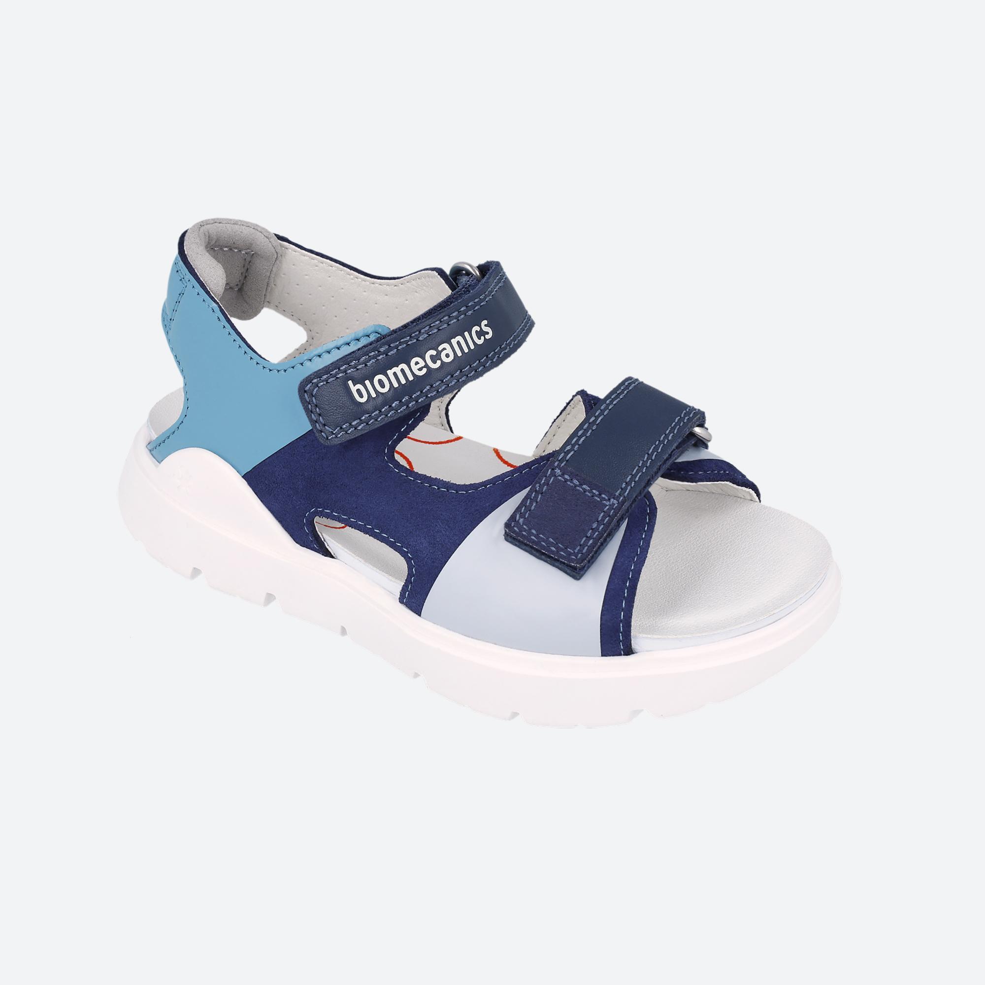 Sandalias Niños Biomecanics 242272A Azules Doble Cierre Adherente 4/6