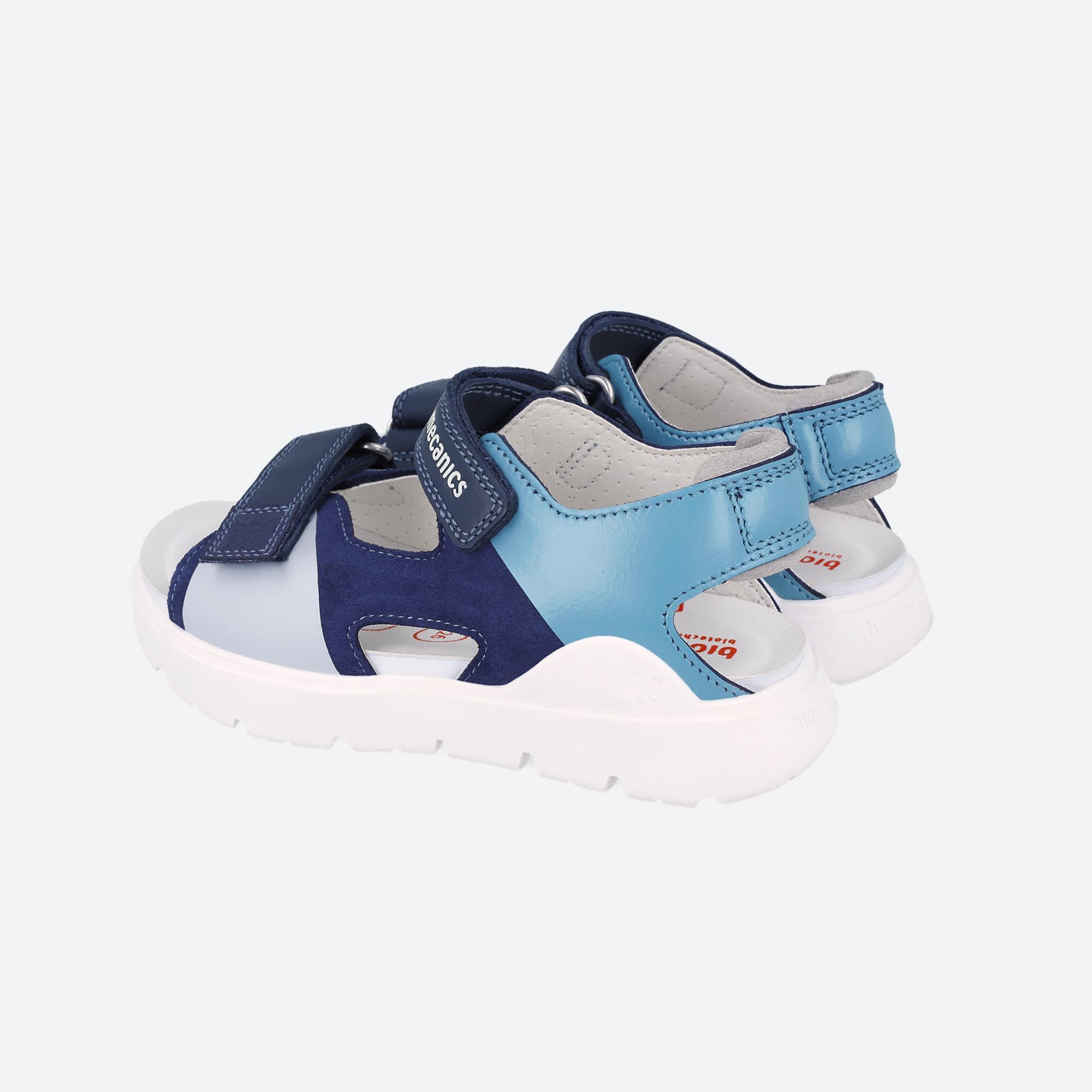 Sandalias Niños Biomecanics 242272A Azules Doble Cierre Adherente 3/6