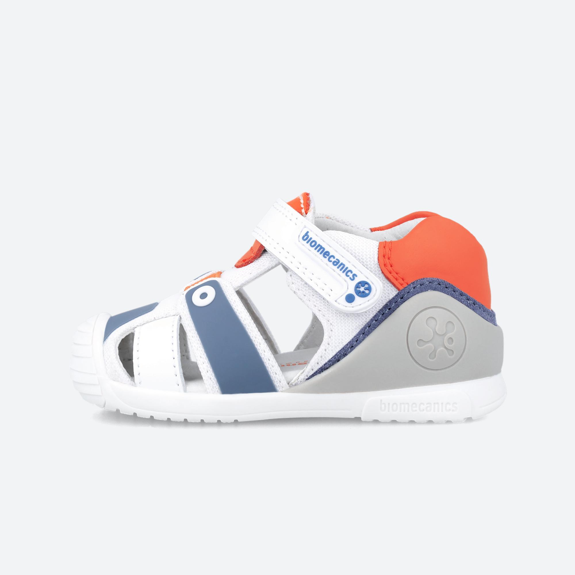 Sandalias Cerradas Niños Biomecanics 242154A Blancas Cierre Adherente 5/5