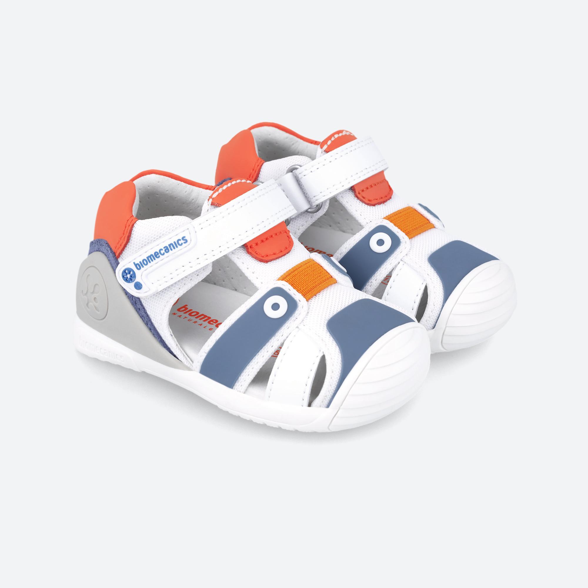 Sandalias Cerradas Niños Biomecanics 242154A Blancas Cierre Adherente 2/5
