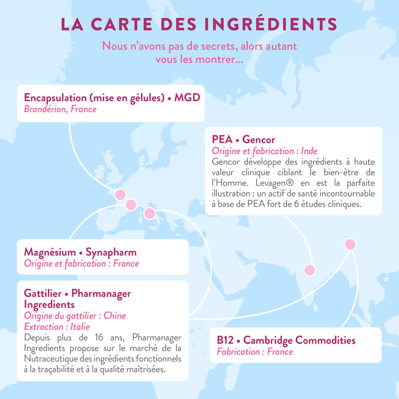 Le Féminin : Confort Menstruel - PEA + Gattilier + Vit B12 - 40 gélules