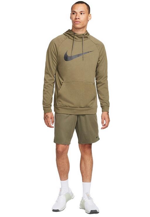 Felpa uomo nike dri-fit swoosh - verde militare 2/3