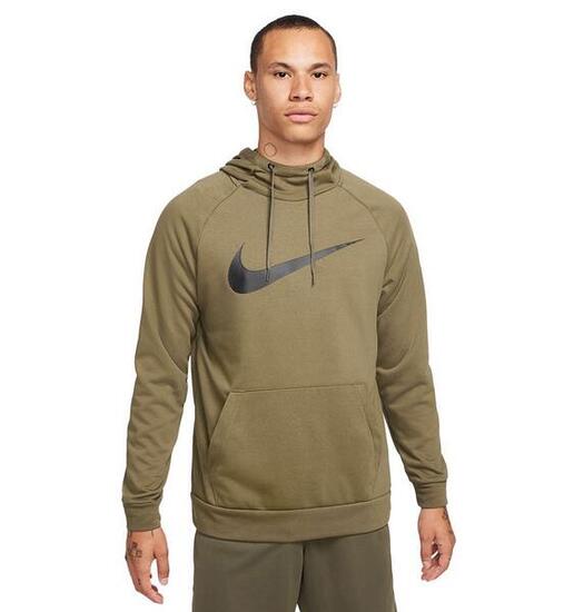 Felpa uomo nike dri-fit swoosh - verde militare
