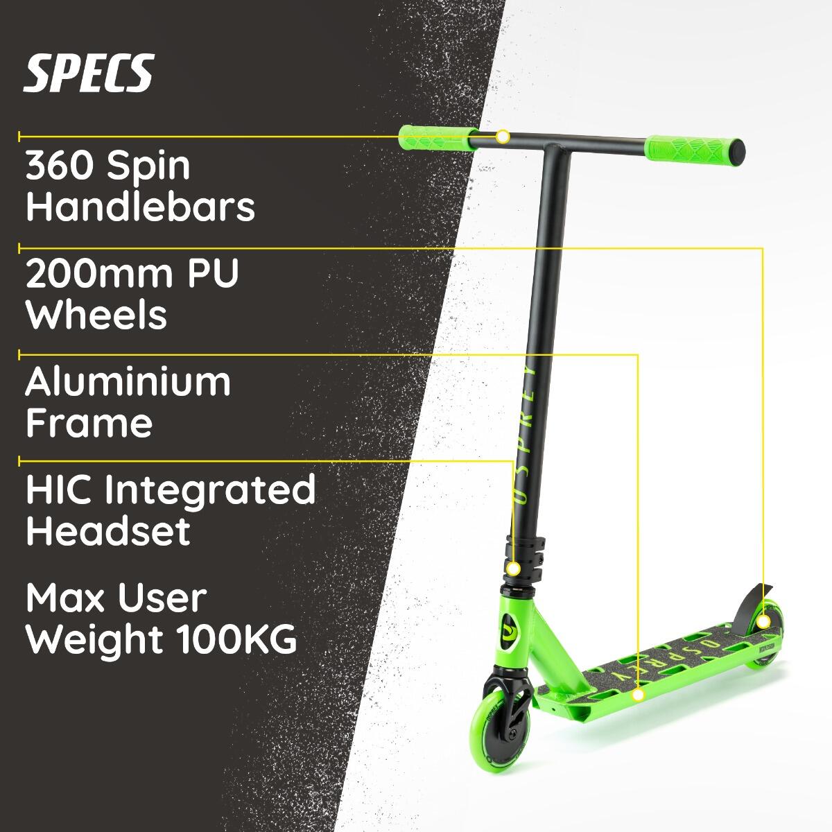 Osprey Adult Stunt Scooter Premium Professional Kick, 360 Spin Scooter 2/4
