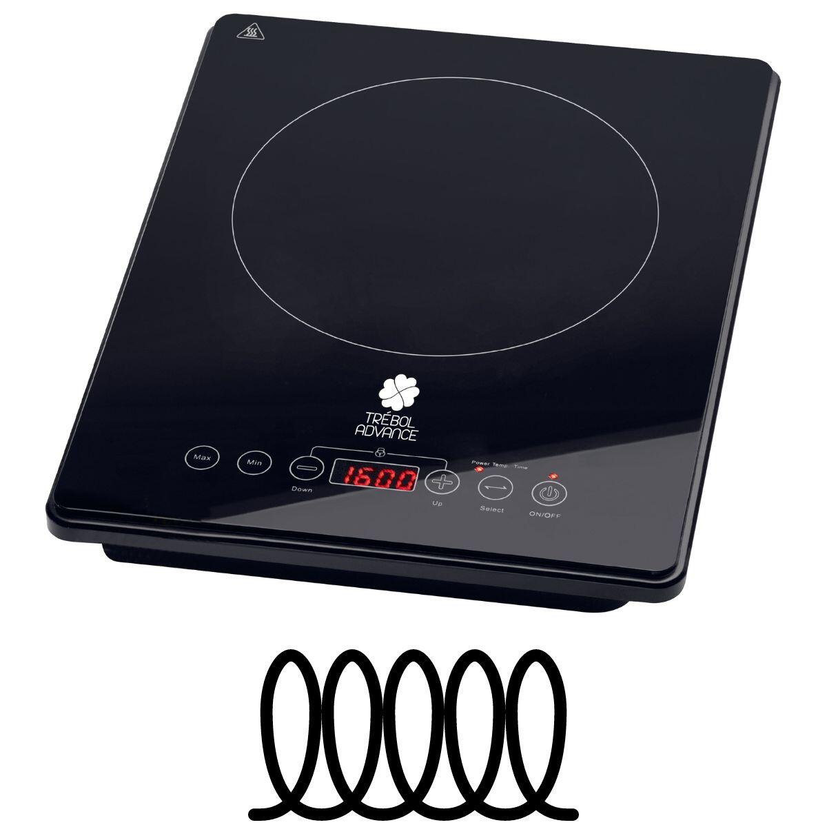 TRÉBOL ADVANCE Placa de cocinar inducción eléctrica portátil 2000W Cocina Sólo funciona con luz