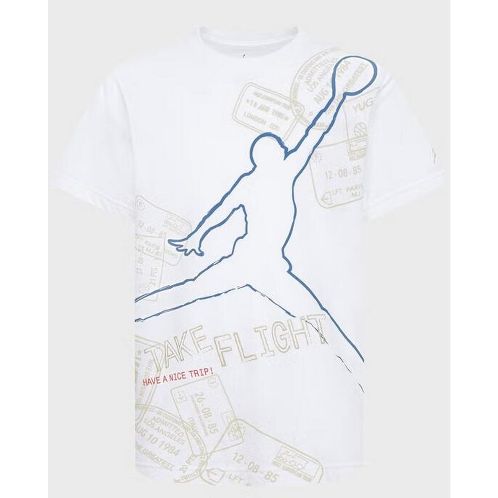 T-shirt ragazzo jordan youth jumpman stamps - bianco