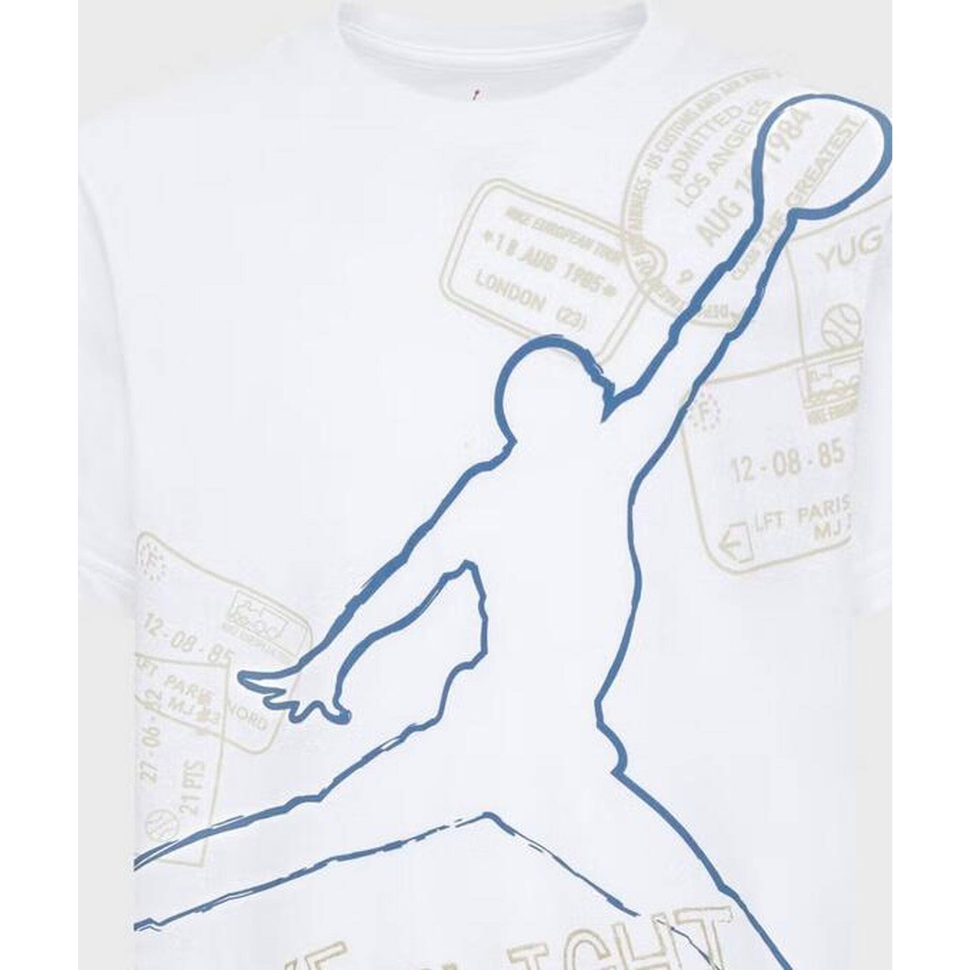 T-shirt ragazzo jordan youth jumpman stamps - bianco