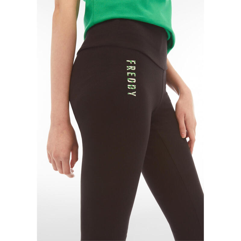 Legging en jersey coupe corsaire avec logo zébré sur le côté