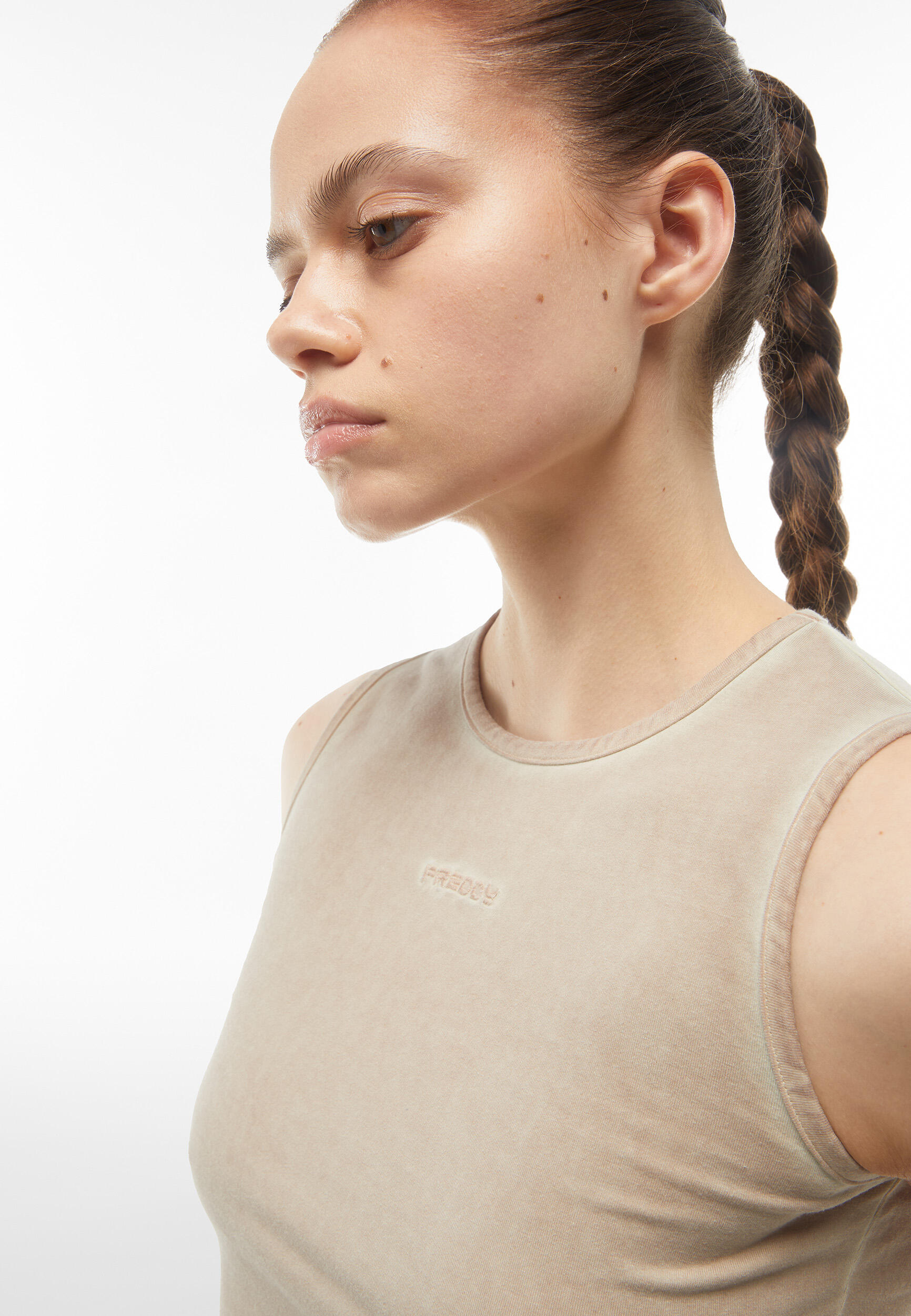 Top ajusté en jersey à effet usé 4/6