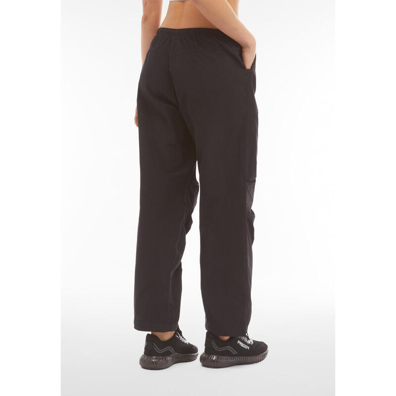 Pantalon parachute en popeline avec lacets ajustables aux chevilles