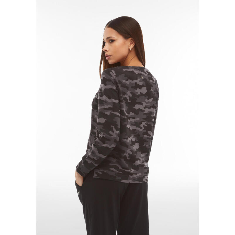 Felpa girocollo da donna in french terry modal camouflage