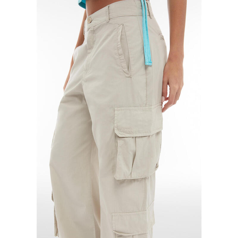 Pantaloni cargo baggy fit in popeline con quattro tasconi