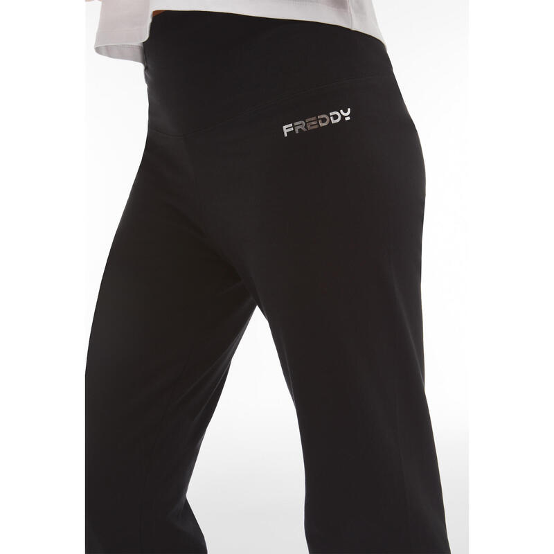 Pantaloni in heavy jersey stretch con fondo regolabile