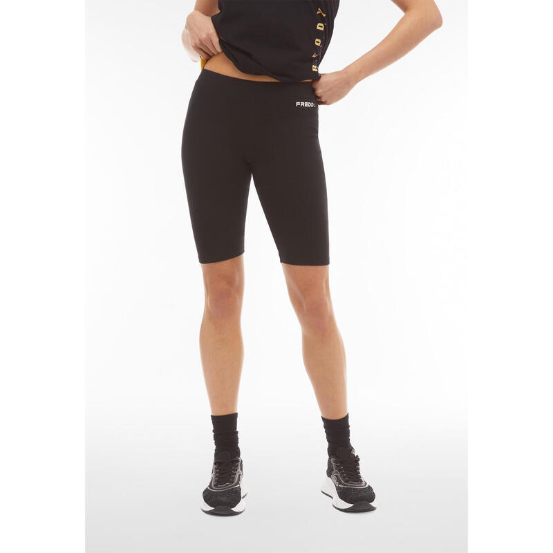 Legging cycliste à taille classique en jersey élastique épais