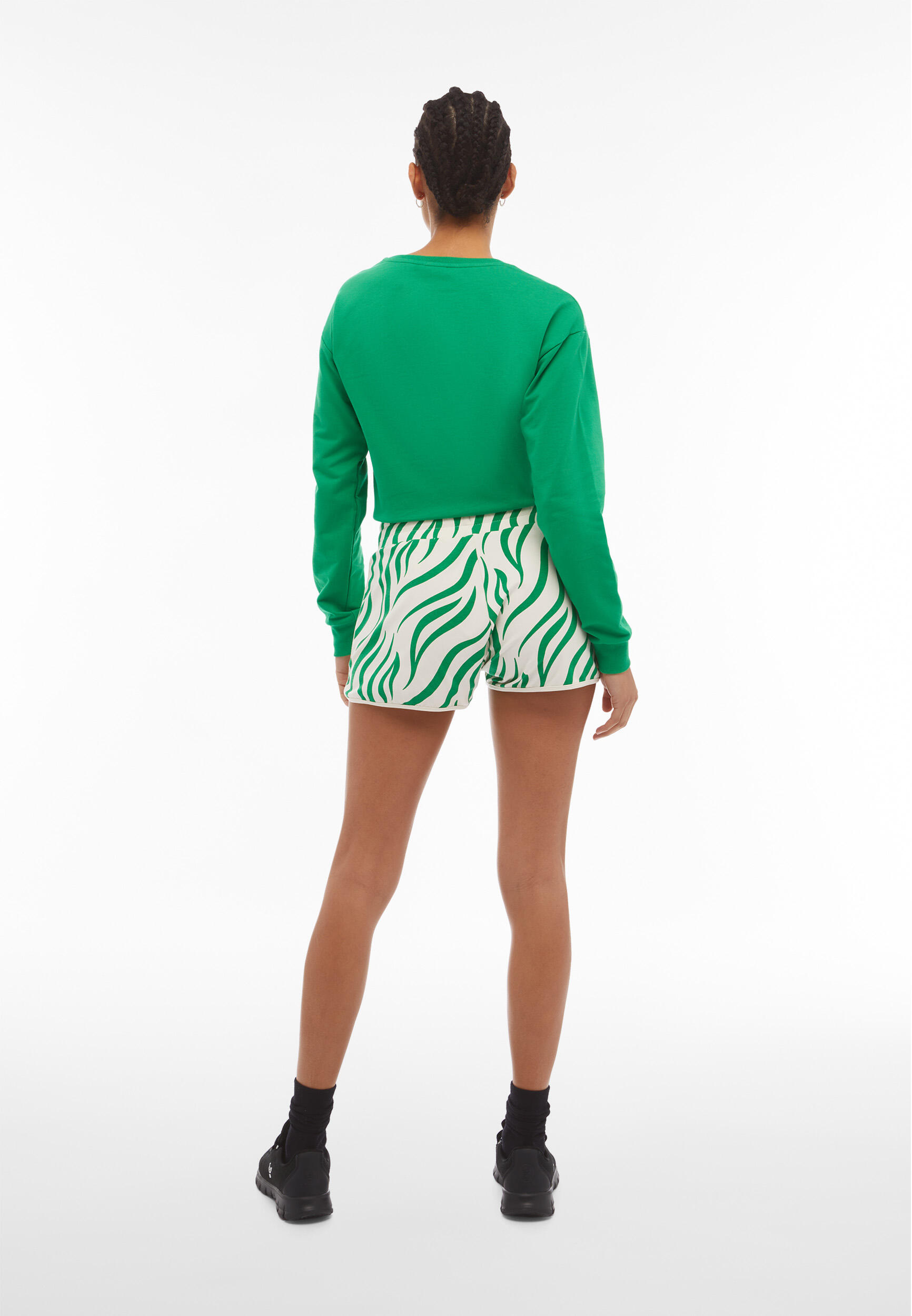Short da donna in jersey stampa zebrata 4/5