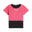 Set canotta+t-shirt cropped da donna con logo satin
