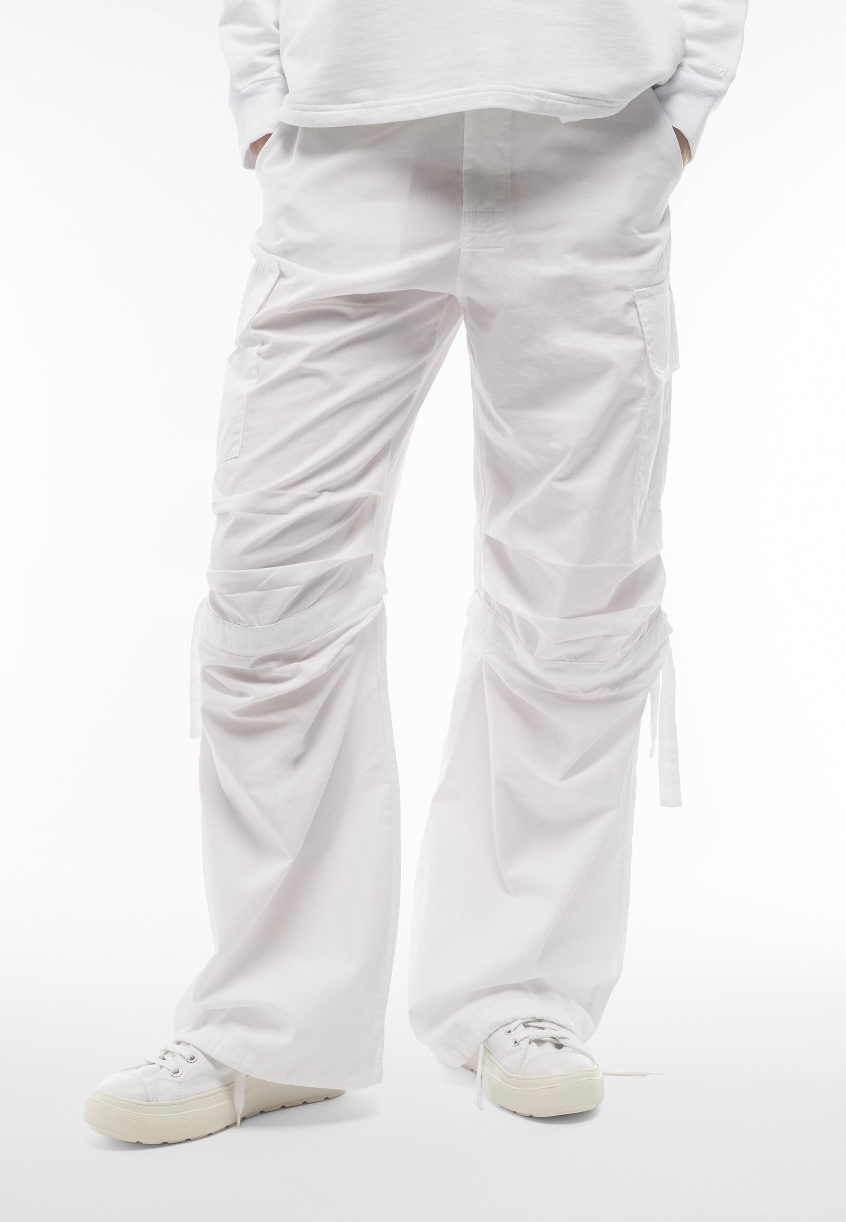 Pantaloni cargo da donna in tessuto popeline tinto capo 2/5