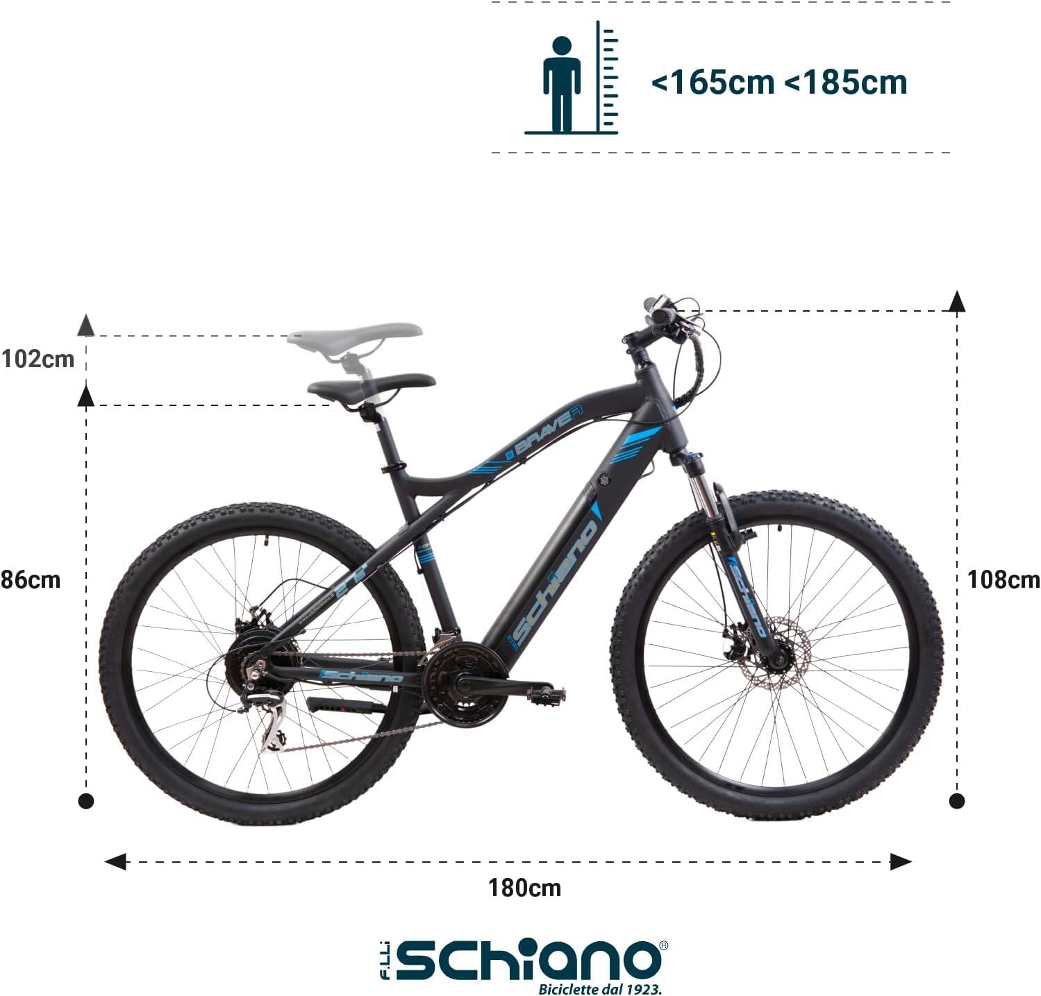 Braver 27.5 MTB, a pedalata assistita, telaio in alluminio, ammortizzata 6/6