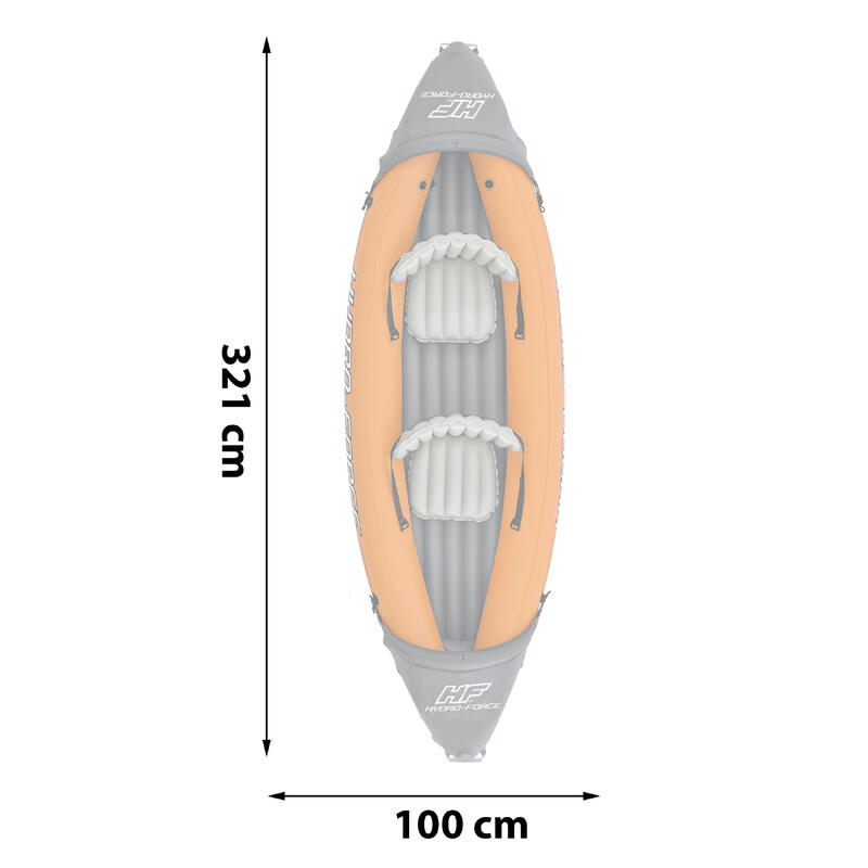 Kayak de mar piragüismo adulto inflable Lite-Rapid X2 naranja