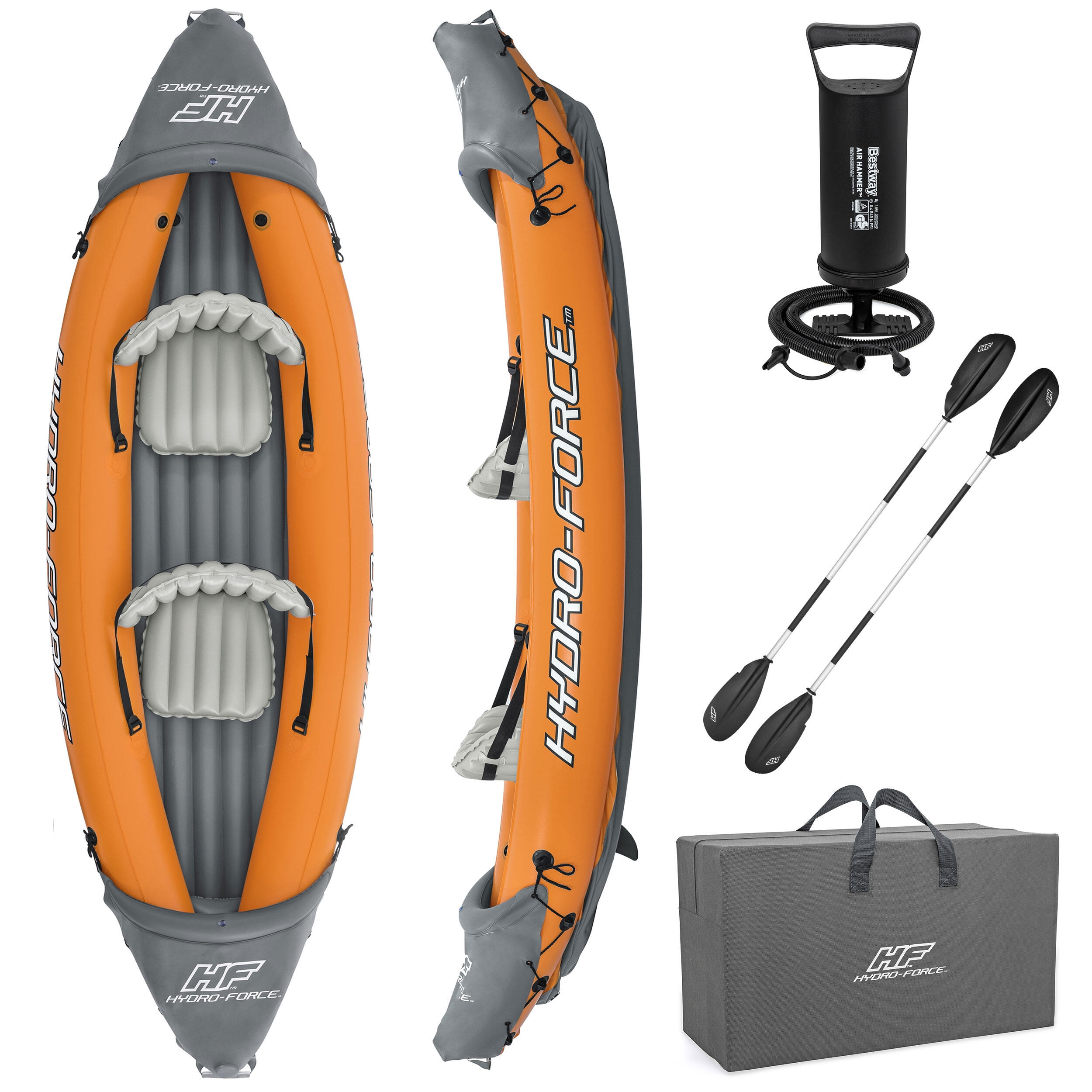 BESTWAY Kayak de mar piragüismo adulto inflable Lite-Rapid X2 naranja